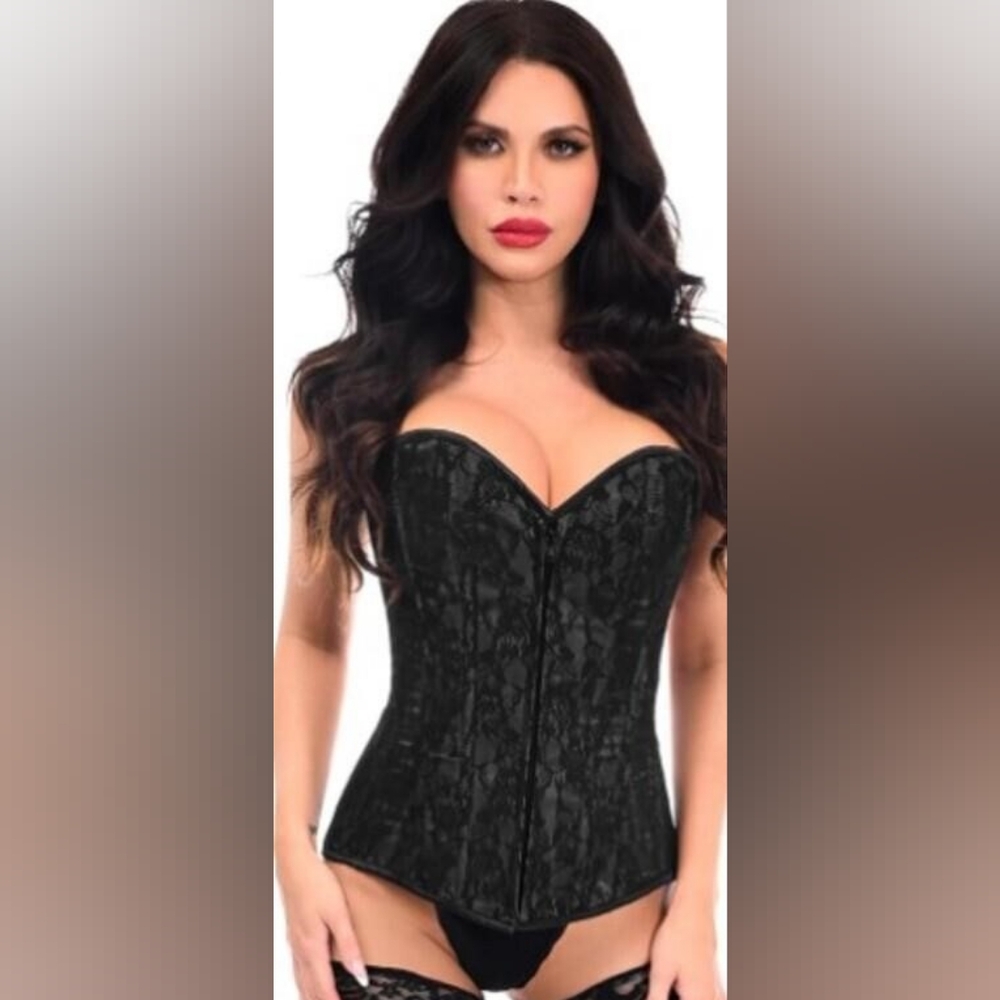 Daisy Corsets Lavish Black Lace Front Zipper  Size 6X  NWT